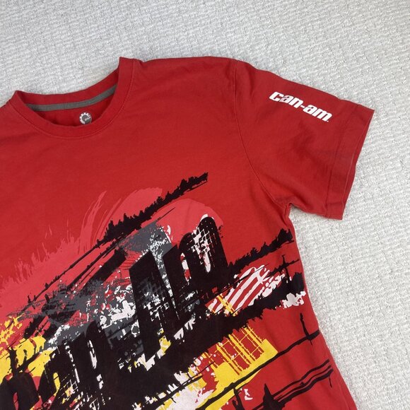 Y2K Can Am BRP Racing Shirt Men M Red AOP Motosport Dirtbike Biker - Picture 2 of 16